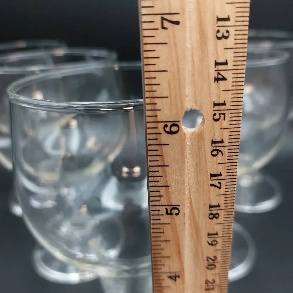 Vintage Anchor Hocking Hollow Stem Beer Glasses Set of 5 Clear Stout Goblets